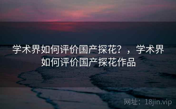 学术界如何评价国产探花？，学术界如何评价国产探花作品